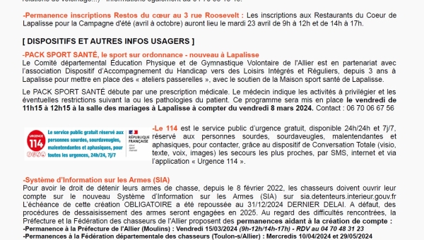 Lettre d'informations 2024 - N°11 Maison France Services Pays de Lapalisse 